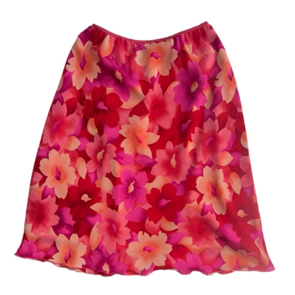 Worthington floral skirt in red, coral, pink, and peach Women’s 4P